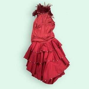 burgundy unitard dance costume